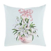 PODUSZKA CORELLI Blue Flower 1 Blanc MariClo'